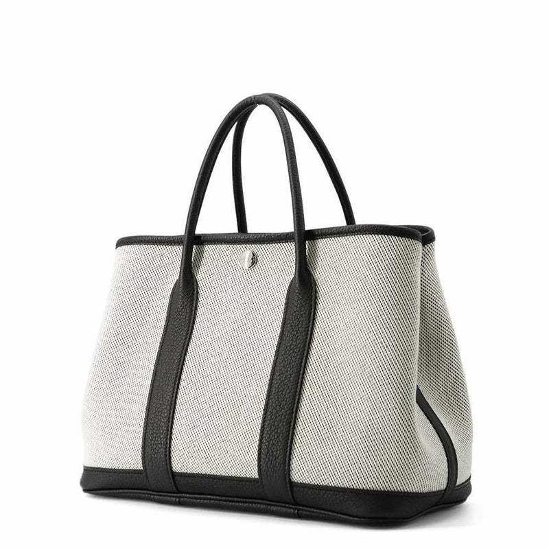 エルメス ガーデンパーティTPM エクリュ/ブラック/シルバー金具 ネゴンダ/トワルアッシュ Y刻印 黒