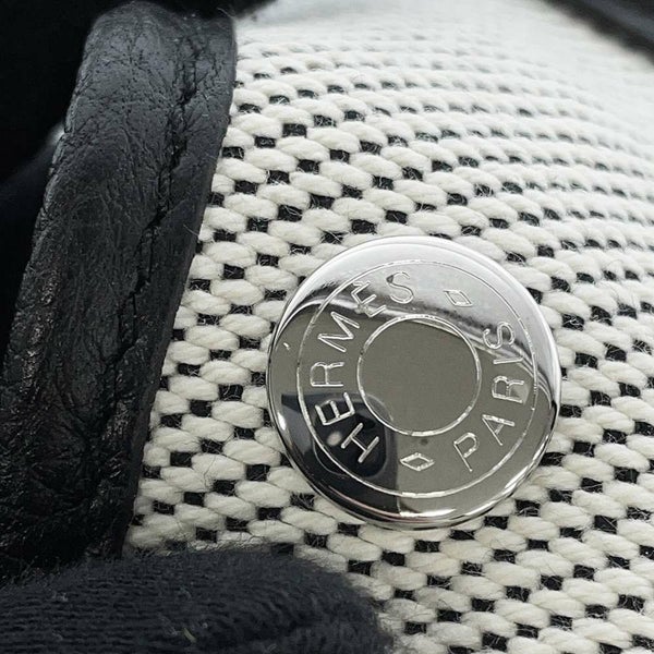 エルメス ガーデンパーティTPM エクリュ/ブラック/シルバー金具 ネゴンダ/トワルアッシュ Y刻印 黒