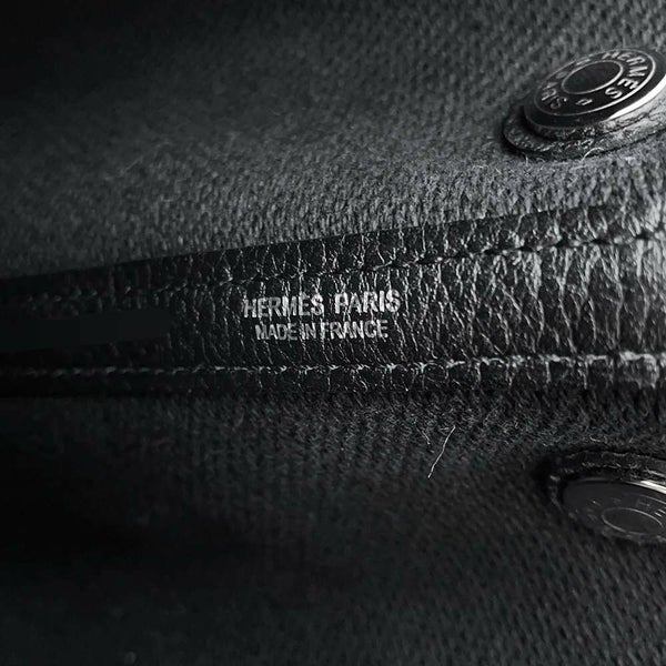 エルメス ガーデンパーティTPM エクリュ/ブラック/シルバー金具 ネゴンダ/トワルアッシュ Y刻印 黒
