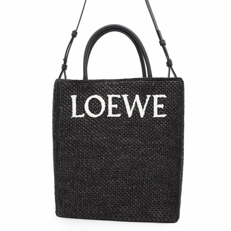 ロエベ トートバッグ スタンダード ラフィア A563R18X04 LOEWE 2wayショルダーバッグ 黒