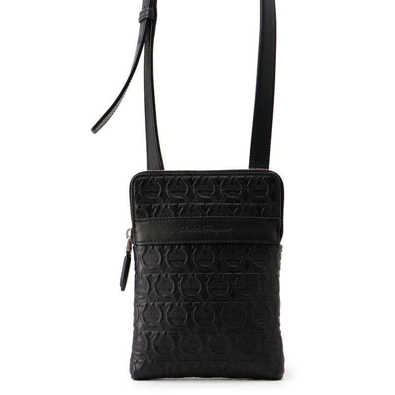 サルヴァトーレ・フェラガモ ショルダーバッグ ガンチーニ カーフレザー 240311 Ferragamo 黒