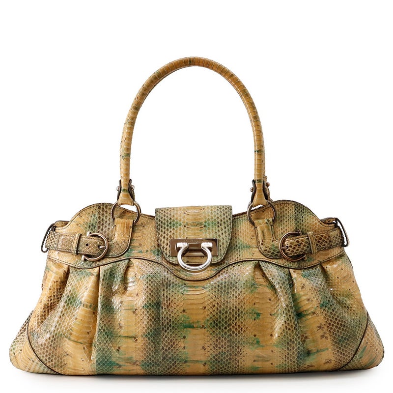 サルヴァトーレ・フェラガモ ハンドバッグ ガンチーニ パイソン 216300 Ferragamo