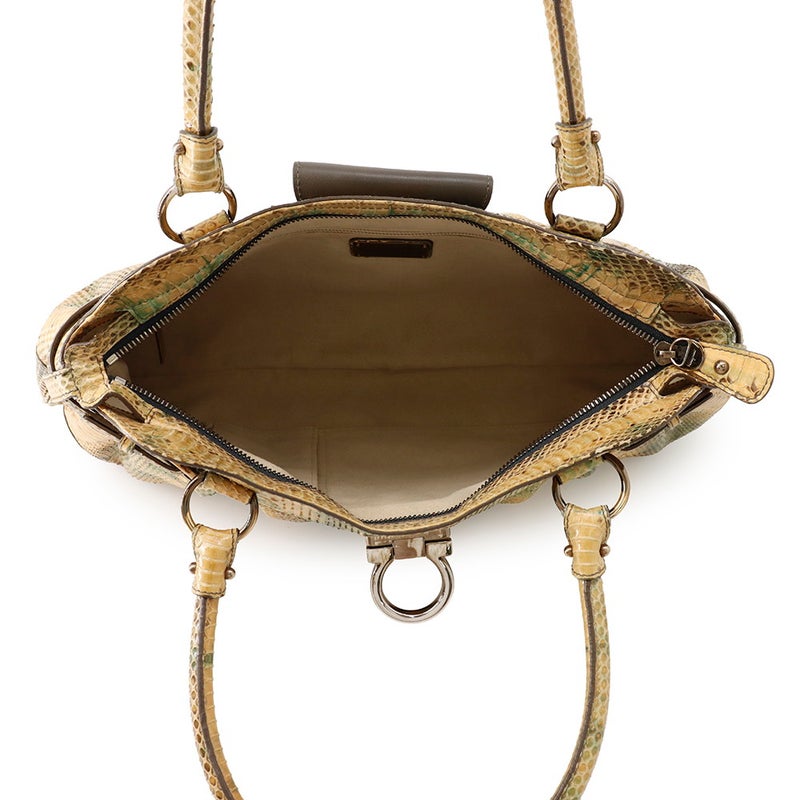 サルヴァトーレ・フェラガモ ハンドバッグ ガンチーニ パイソン 216300 Ferragamo
