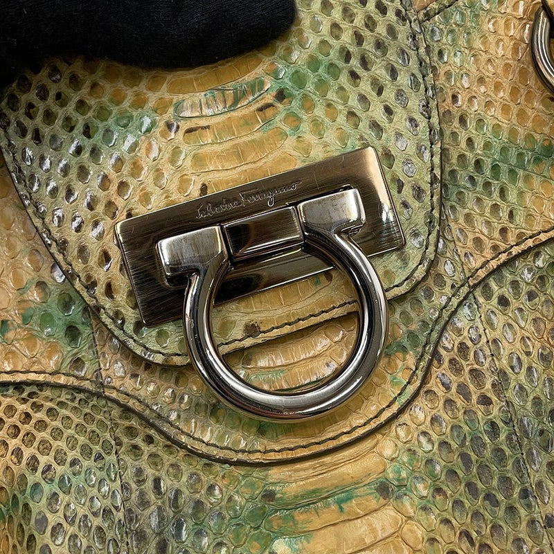 サルヴァトーレ・フェラガモ ハンドバッグ ガンチーニ パイソン 216300 Ferragamo