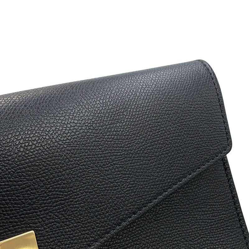 ヴァレクストラ ショルダーバッグ イジィデ クラッチ レザー Valextra 2wayクラッチバッグ 黒