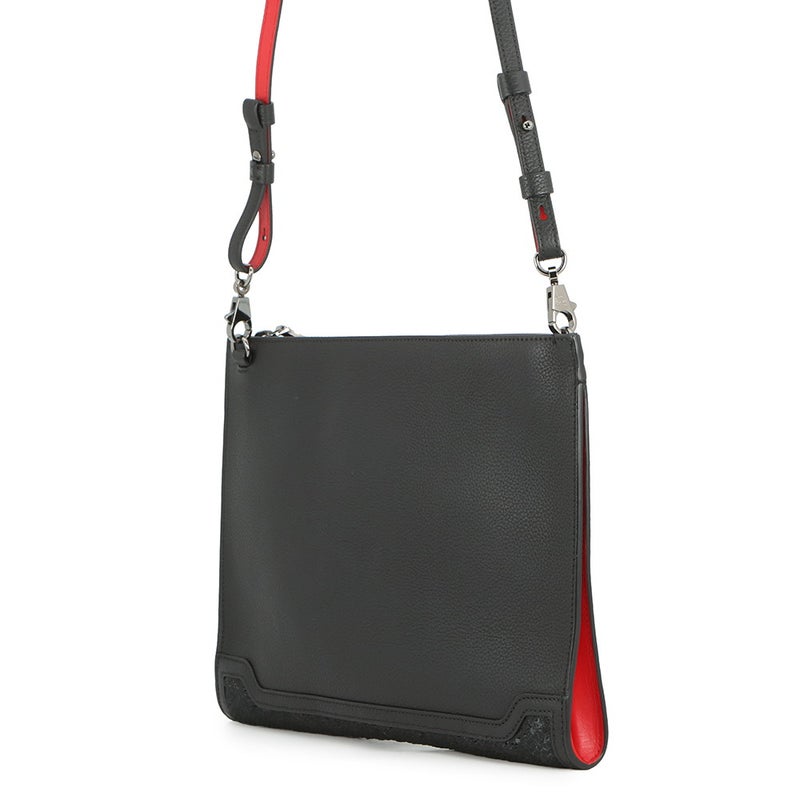 クリスチャン・ルブタン ショルダーバッグ スカイポーチ スパンコール レザー Christian Louboutin 2wayクラッチバッグ 黒