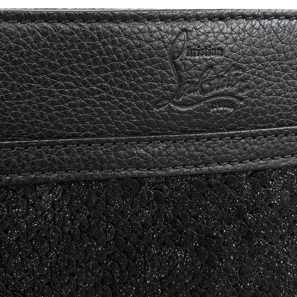 クリスチャン・ルブタン ショルダーバッグ スカイポーチ スパンコール レザー Christian Louboutin 2wayクラッチバッグ 黒