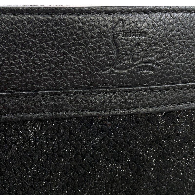 クリスチャン・ルブタン ショルダーバッグ スカイポーチ スパンコール レザー Christian Louboutin 2wayクラッチバッグ 黒