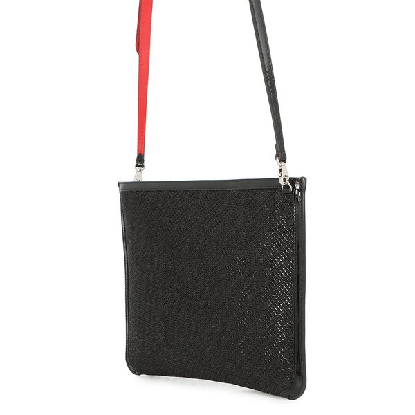 クリスチャン・ルブタン ショルダーバッグ スタッズ パテントレザー Christian Louboutin 2wayクラッチバッグ 黒