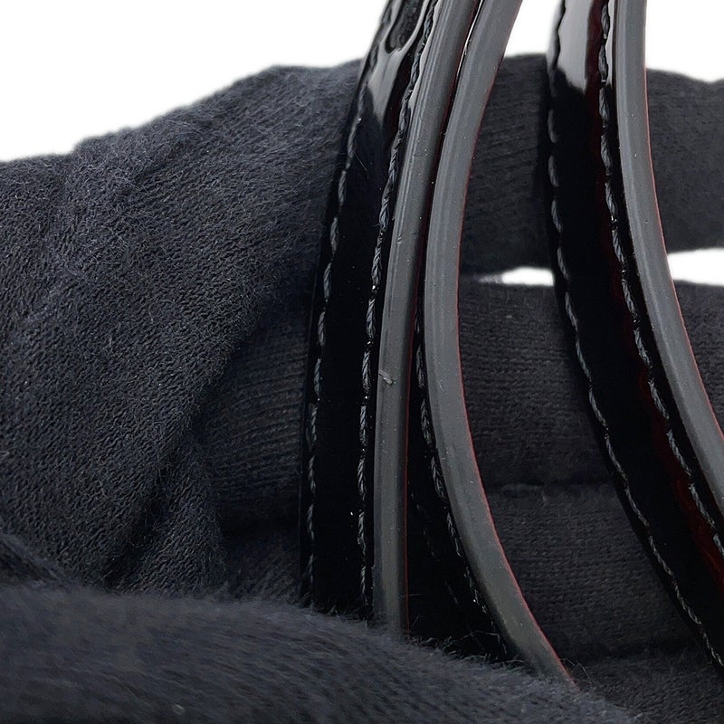 クリスチャン・ルブタン ショルダーバッグ スタッズ パテントレザー Christian Louboutin 2wayクラッチバッグ 黒