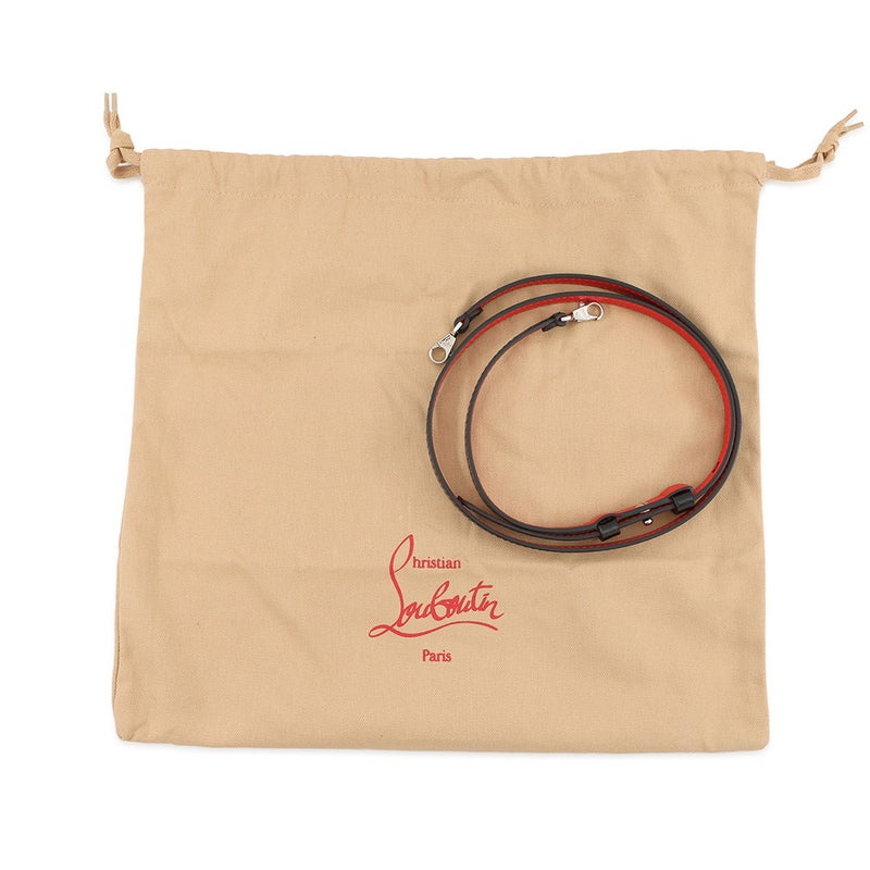 クリスチャン・ルブタン ショルダーバッグ スタッズ パテントレザー Christian Louboutin 2wayクラッチバッグ 黒