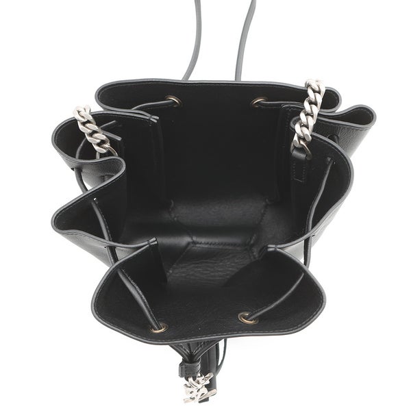 サンローランパリ ショルダーバッグ モノグラム ブールス ミニバケットバッグ レザー 394455 SAINT LAURENT PARIS 黒