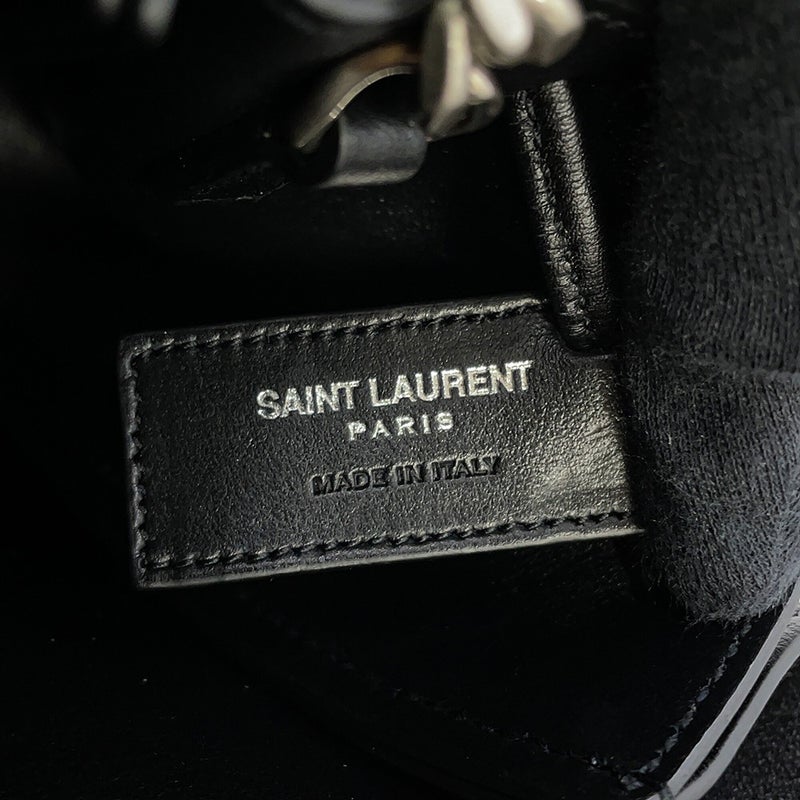 サンローランパリ ショルダーバッグ モノグラム ブールス ミニバケットバッグ レザー 394455 SAINT LAURENT PARIS 黒