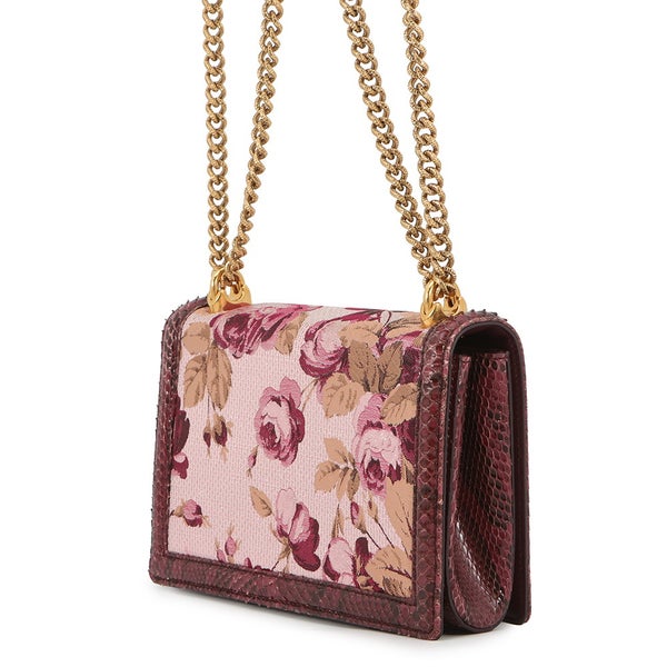 ドルチェ＆ガッバーナ チェーンショルダーバッグ ディヴォーション ハート フラワー柄 パイソン DOLCE&GABBANA 2way