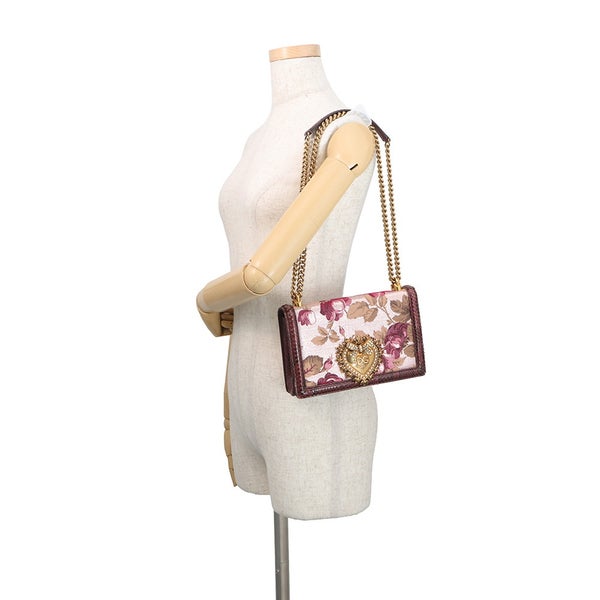 ドルチェ＆ガッバーナ チェーンショルダーバッグ ディヴォーション ハート フラワー柄 パイソン DOLCE&GABBANA 2way