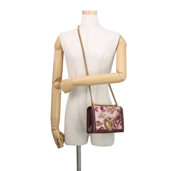 ドルチェ＆ガッバーナ チェーンショルダーバッグ ディヴォーション ハート フラワー柄 パイソン DOLCE&GABBANA 2way