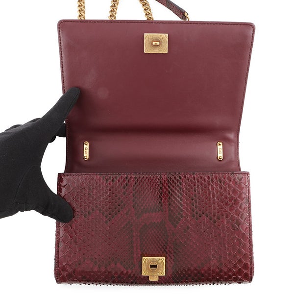 ドルチェ＆ガッバーナ チェーンショルダーバッグ ディヴォーション ハート フラワー柄 パイソン DOLCE&GABBANA 2way