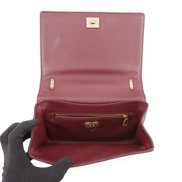 ドルチェ＆ガッバーナ チェーンショルダーバッグ ディヴォーション ハート フラワー柄 パイソン DOLCE&GABBANA 2way