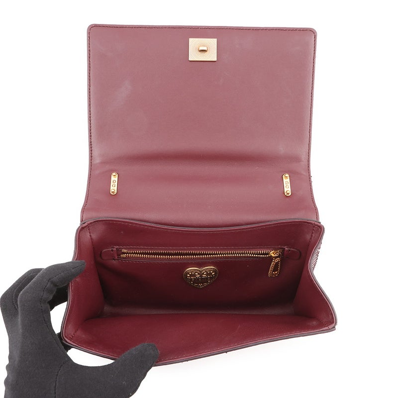 ドルチェ＆ガッバーナ チェーンショルダーバッグ ディヴォーション ハート フラワー柄 パイソン DOLCE&GABBANA 2way