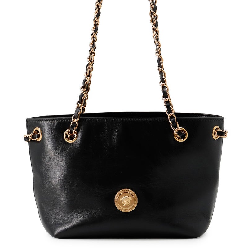 ヴェルサーチェ チェーンショルダーバッグ メデューサ スモール トート レザー 1021383 VERSACE 黒 2way