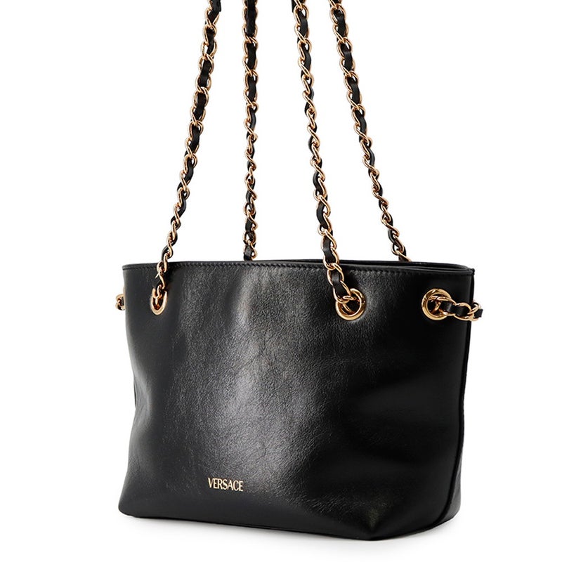 ヴェルサーチェ チェーンショルダーバッグ メデューサ スモール トート レザー 1021383 VERSACE 黒 2way