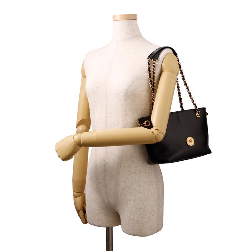 ヴェルサーチェ チェーンショルダーバッグ メデューサ スモール トート レザー 1021383 VERSACE 黒 2way