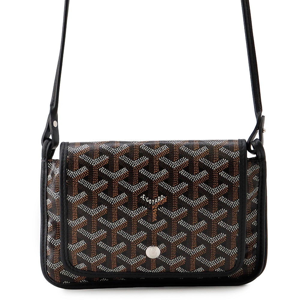 新品同様 ゴヤール プリュメ ポーチウォレット ショルダーバッグ ブラック GOYARD（ゴヤール） プリュメ ポーチウォレット ショルダーバッグ