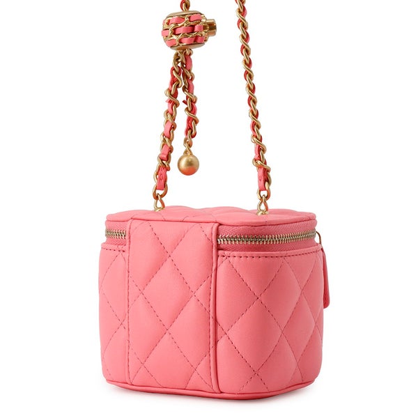 シャネル チェーンショルダーバッグ ココマーク マトラッセ ココボール バニティバッグ スモール  ラムスキン AP1447 CHANEL