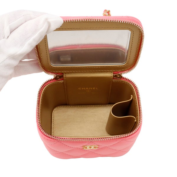 シャネル チェーンショルダーバッグ ココマーク マトラッセ ココボール バニティバッグ スモール  ラムスキン AP1447 CHANEL