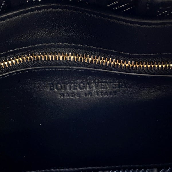 ボッテガヴェネタ ショルダーバッグ ブリックカセット マキシイントレチャート ツイード レザー BOTTEGA VENETA バッグ 黒
