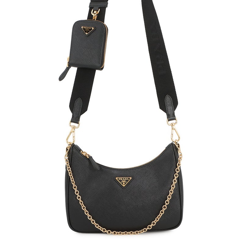 プラダ ショルダーバッグ Re-Edition 2005 サフィアーノレザー 1BH204 PRADA 2wayバッグ 黒