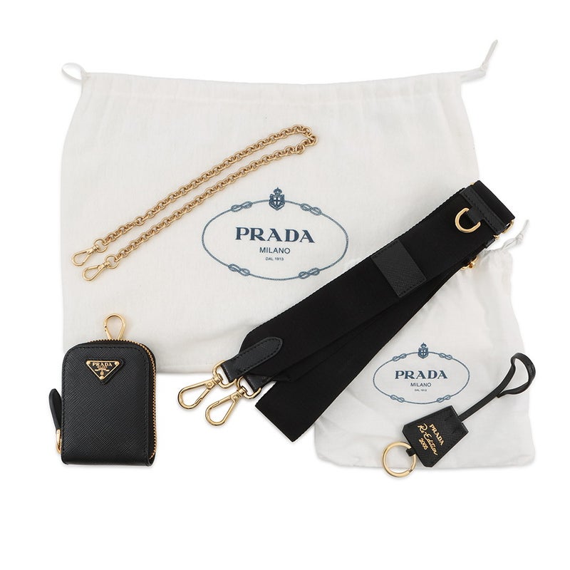 プラダ ショルダーバッグ Re-Edition 2005 サフィアーノレザー 1BH204 PRADA 2wayバッグ 黒