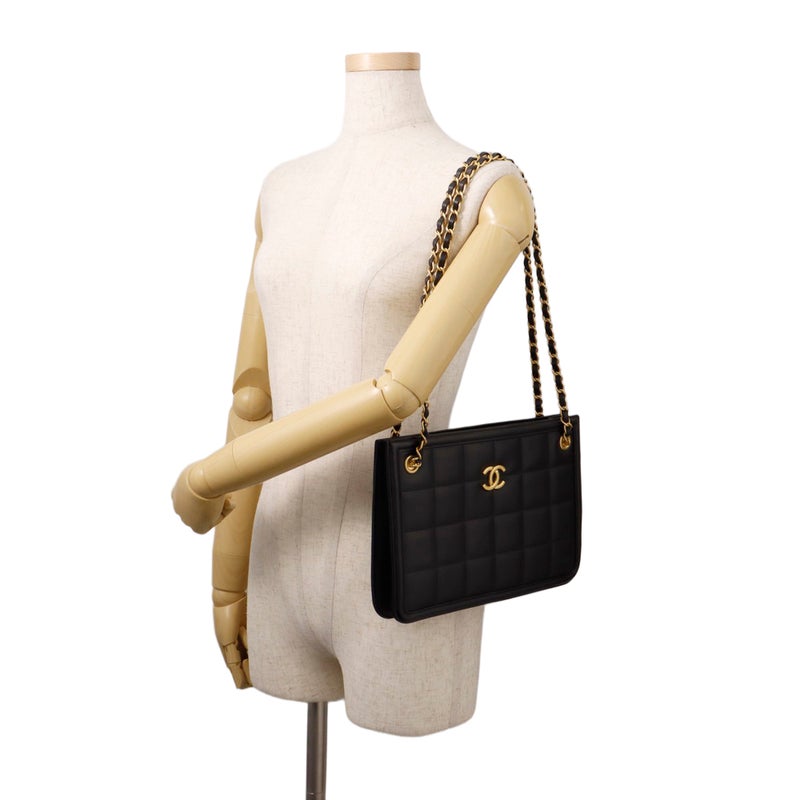 シャネル チェーンショルダーバッグ スモール ショッピングバッグ ラムスキン AS5250 CHANEL 黒