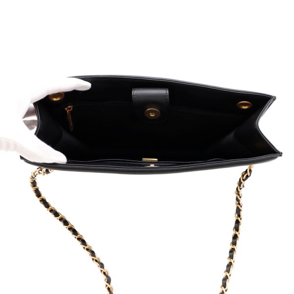 シャネル チェーンショルダーバッグ スモール ショッピングバッグ ラムスキン AS5250 CHANEL 黒