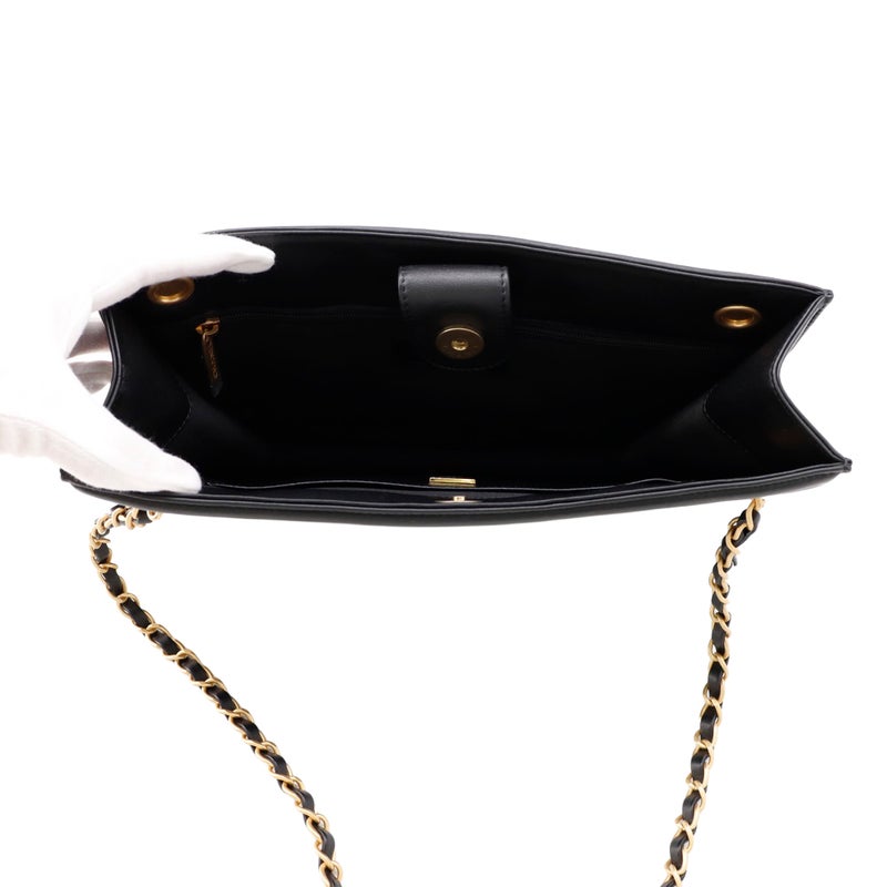 シャネル チェーンショルダーバッグ スモール ショッピングバッグ ラムスキン AS5250 CHANEL 黒