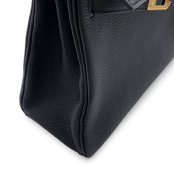 エルメス ハンドバッグ ケリー25 内縫い ブラック/ゴールド金具 トゴ W刻印 ２wayショルダー 黒