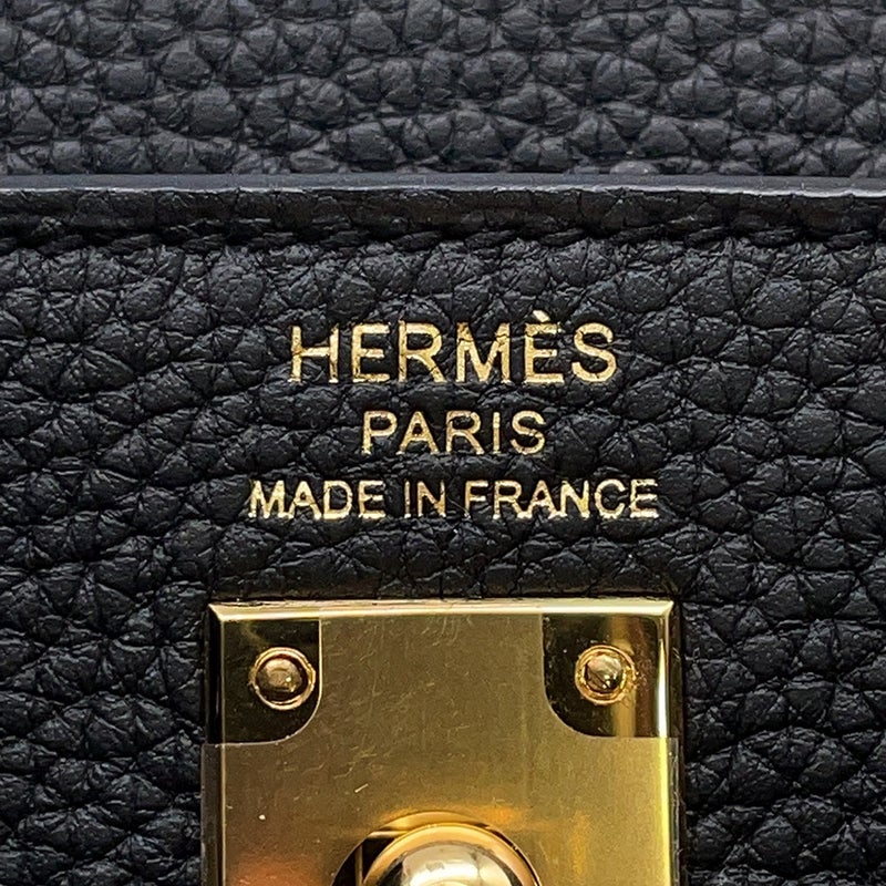 エルメス ハンドバッグ ケリー25 内縫い ブラック/ゴールド金具 トゴ W刻印 ２wayショルダー 黒