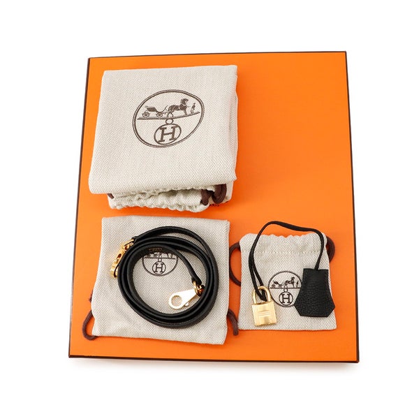 エルメス ハンドバッグ ケリー25 内縫い ブラック/ゴールド金具 トゴ W刻印 ２wayショルダー 黒