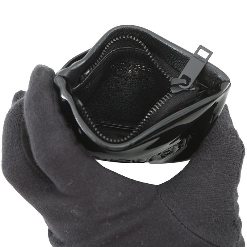 サンローランパリ コインケース パフィー パテント ロゴ 777889 SAINT LAURENT PARIS 財布 黒