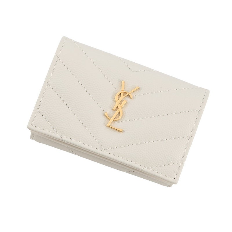 サンローランパリ 三つ折り財布 モノグラム オリガミ タイニーウォレット レザー 668274 SAINT LAURENT PARIS 財布 白