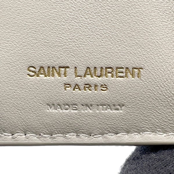 サンローランパリ 三つ折り財布 モノグラム オリガミ タイニーウォレット レザー 668274 SAINT LAURENT PARIS 財布 白