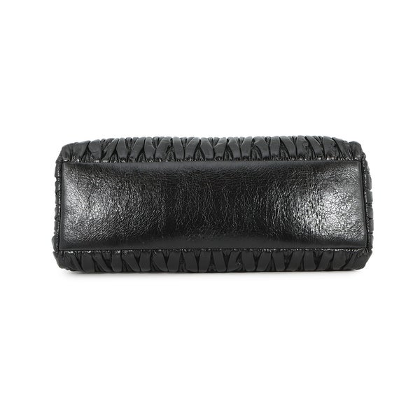 ミュウミュウ ハンドバッグ マテラッセ レザー 5BA202 Miu Miu 2wayショルダーバッグ 黒 アウトレット品
