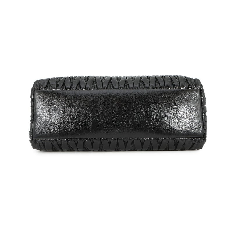 ミュウミュウ ハンドバッグ マテラッセ レザー 5BA202 Miu Miu 2wayショルダーバッグ 黒 アウトレット品