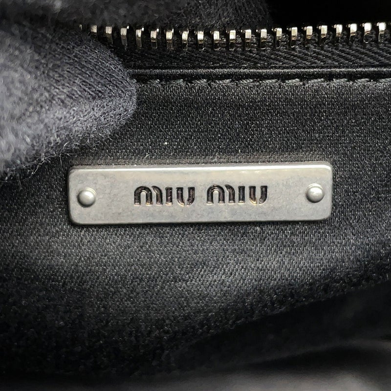 ミュウミュウ ハンドバッグ マテラッセ レザー 5BA202 Miu Miu 2wayショルダーバッグ 黒 アウトレット品