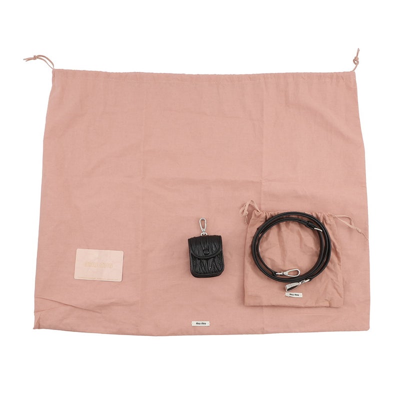 ミュウミュウ ハンドバッグ マテラッセ レザー 5BA202 Miu Miu 2wayショルダーバッグ 黒 アウトレット品