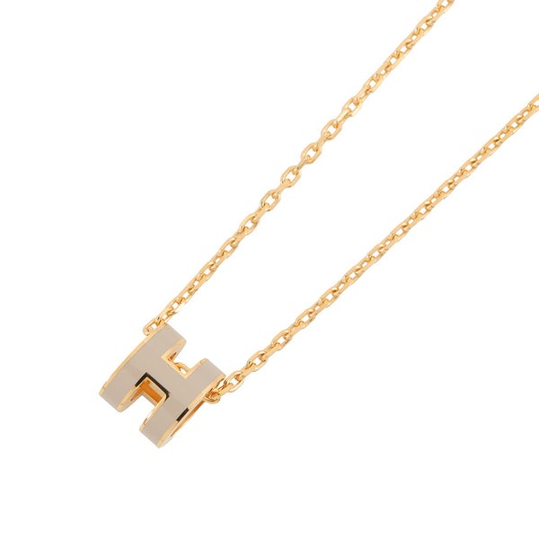 エルメス ネックレス ミニ・ポップアッシュ マロングラッセ/ゴールド金具 HERMES アクセサリー ポップH
