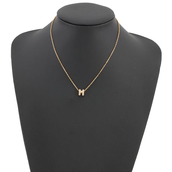 エルメス ネックレス ミニ・ポップアッシュ マロングラッセ/ゴールド金具 HERMES アクセサリー ポップH