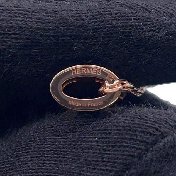 エルメス ネックレス ミニ・ポップアッシュ ブラック/ピンクゴールド金具  HERMES アクセサリー ポップH 黒