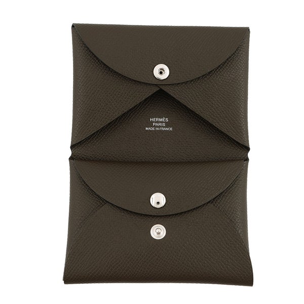 エルメス コインケース カルヴィ デュオ ヴェールロデン/シルバー金具 エプソン G刻印 財布