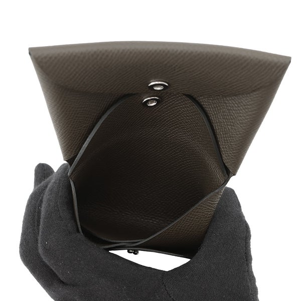 エルメス コインケース カルヴィ デュオ ヴェールロデン/シルバー金具 エプソン G刻印 財布
